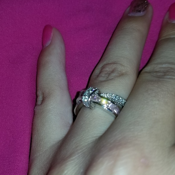 Pink & Silver Rhinestone Ring - Picture 3 of 7